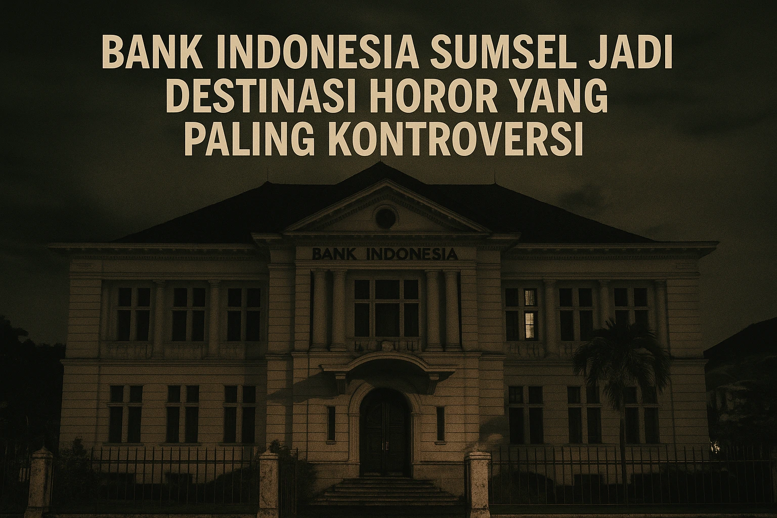 Bank Indonesia Sumsel Jadi Destinasi Horor yang Paling Kontroversi